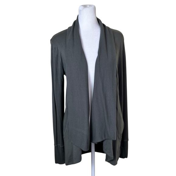 Athleta Sz XS Petite Pranayama Restore Wrap in Grey Buttery Soft Cardigan Yoga - Picture 4 of 16